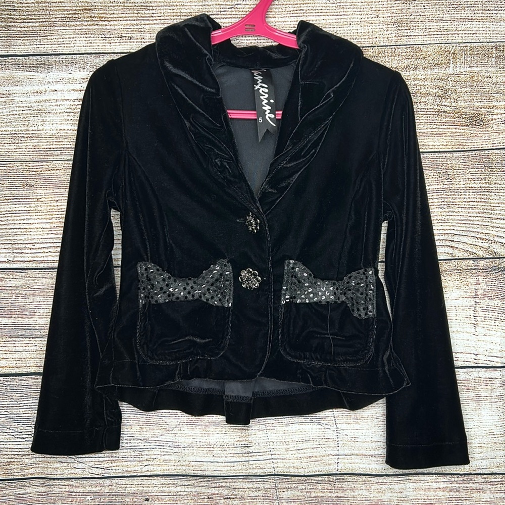 Tangerine Black Girls Vest size 5T - H-07